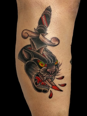 dagger panther tattoo