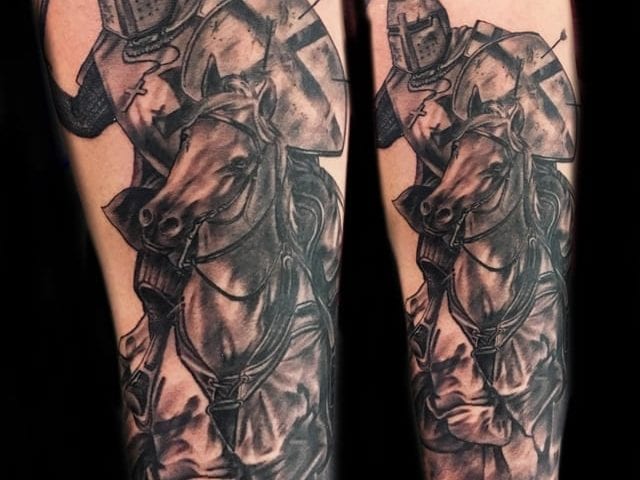 knight and horse tattoo