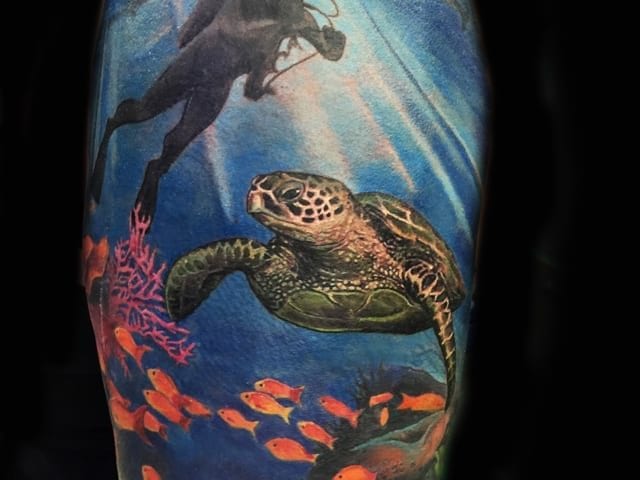 underwater scene tattoo