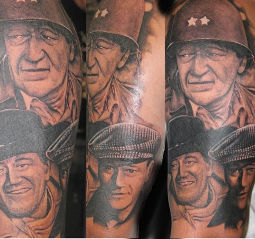john wayne portrait tattoos