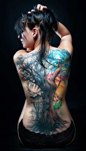 back tree tattoo