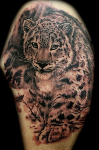 leopard portrait tattoo