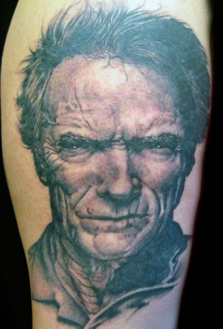 clint eastwood portrait tattoo