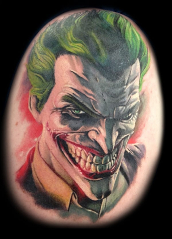 the joker comic tattoo