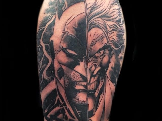 the batman and the joker tattoo