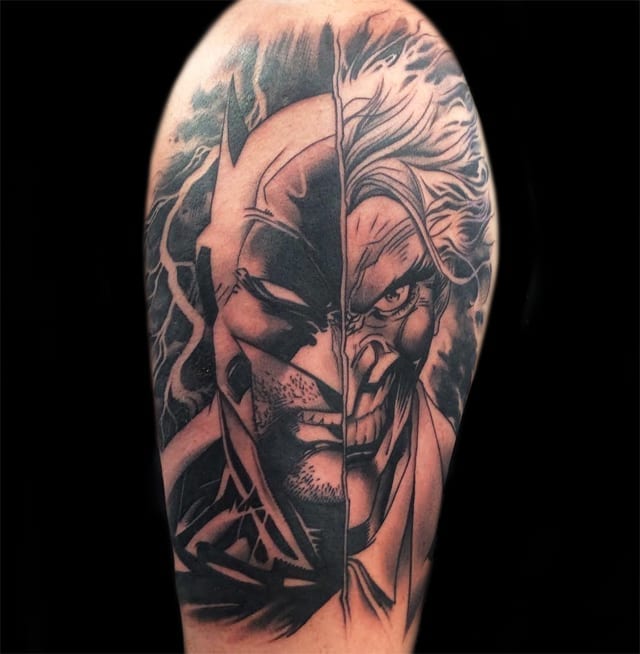 the batman and the joker tattoo