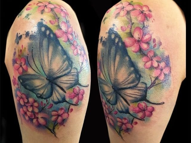 watercolor butterfly tattoo