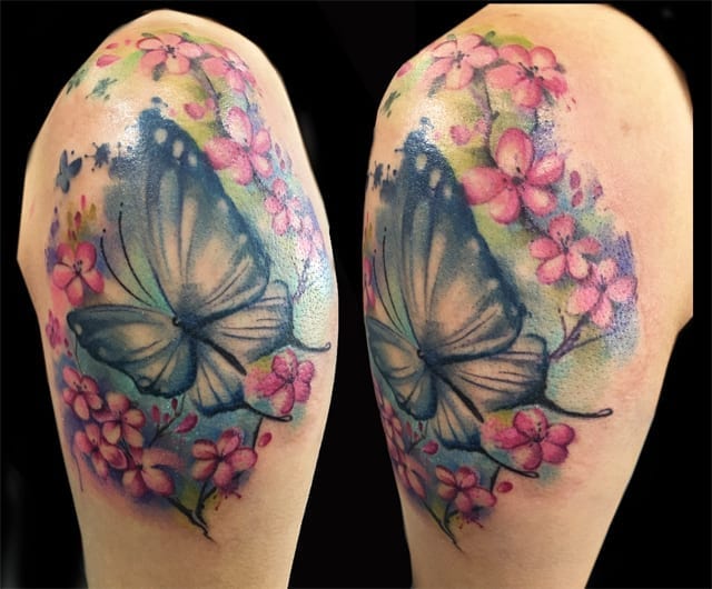 watercolor butterfly tattoo