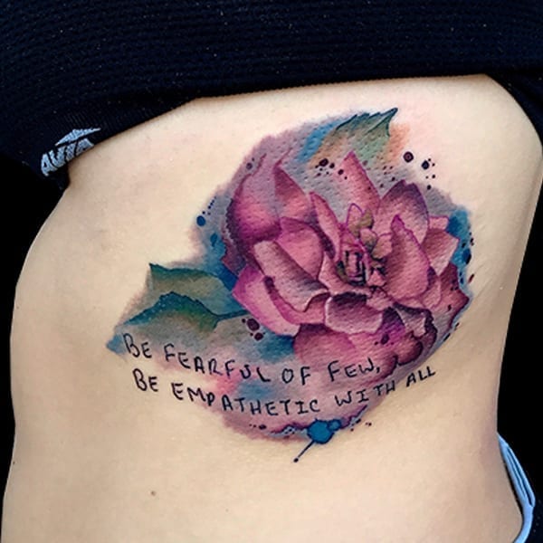 Watercolor flower tattoo