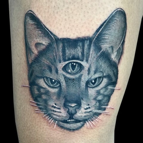 3 eyed cat tattoo