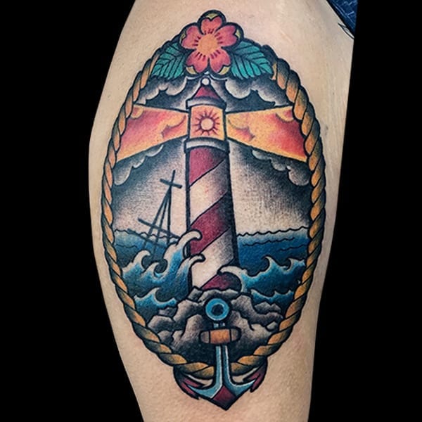 Lighthouse tattoo design