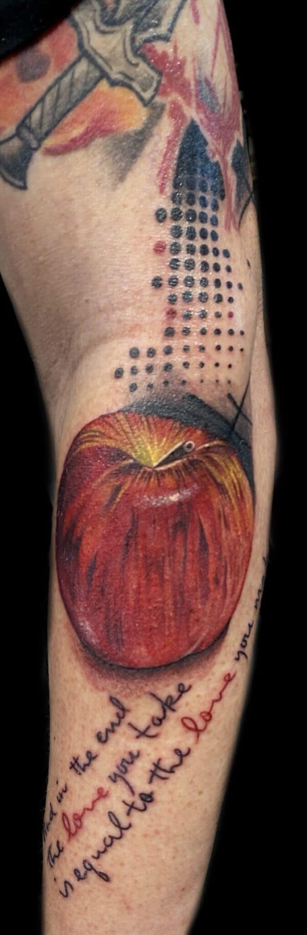 color realism apple tattoo