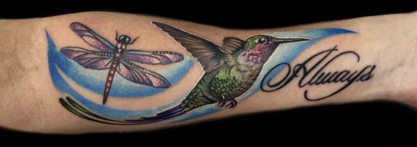 hummingbird dragonfly tattoo
