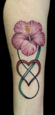 floral infinity tattoo