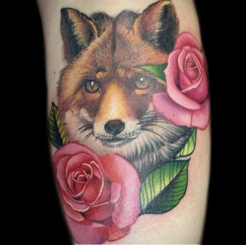 Fox and floral design