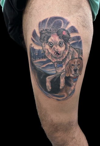 dog portrait tattoos by fabian