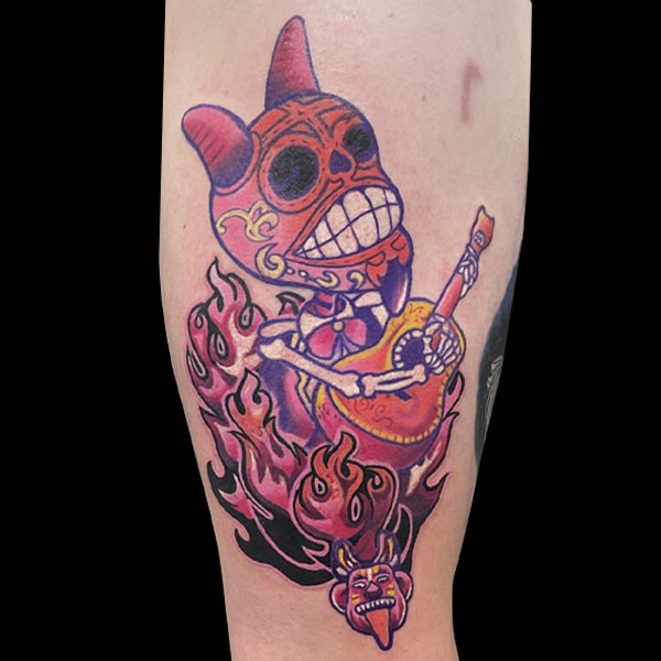 color tattoo day of the dead tattoo