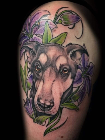 dog portrait tattoo