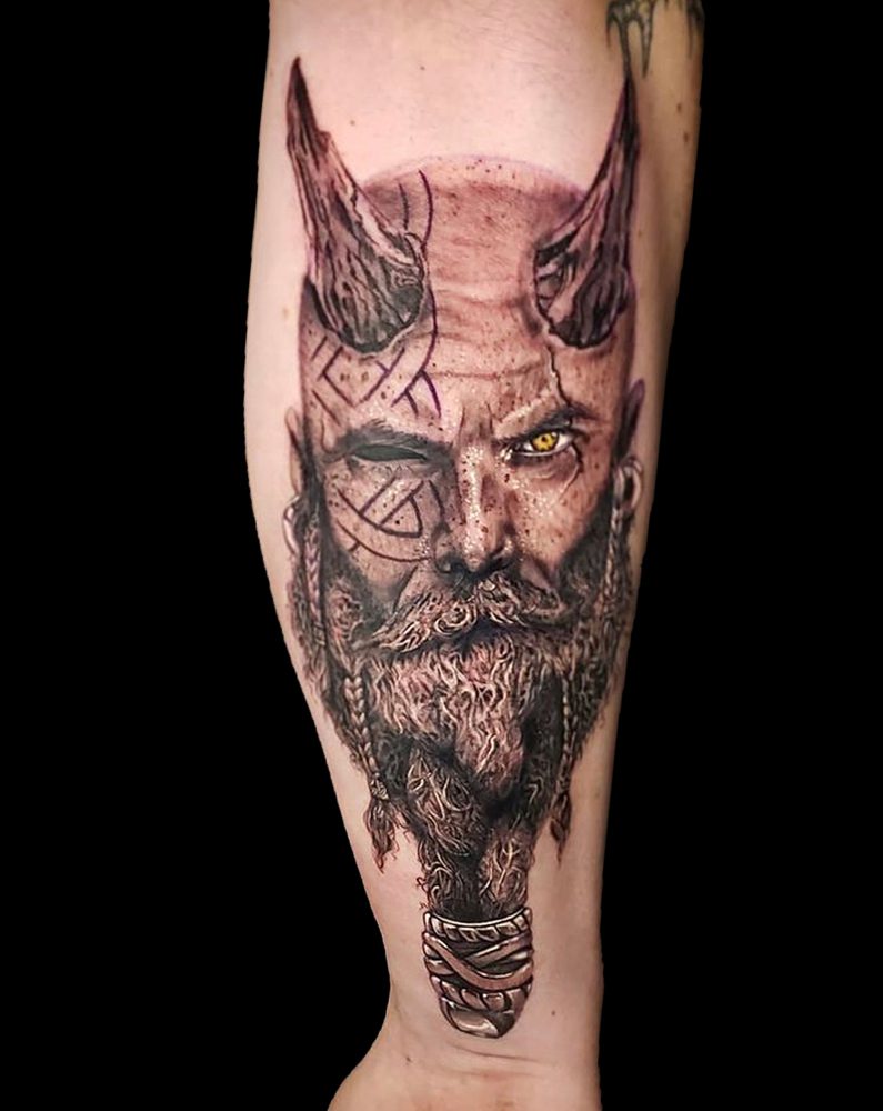 nordic portrait tattoo