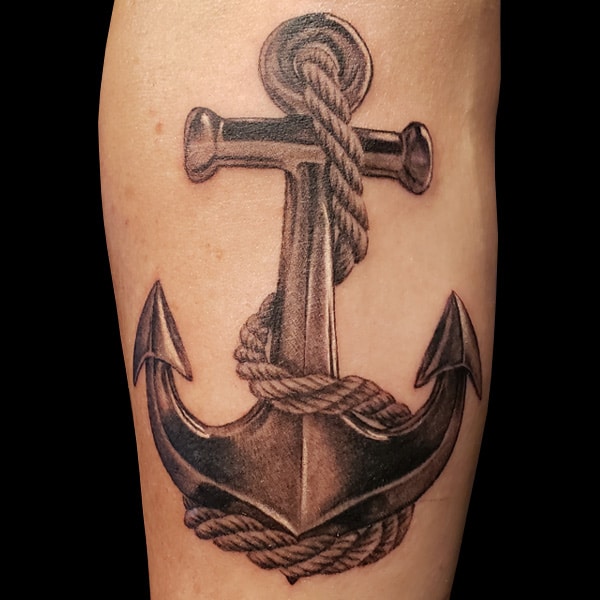 realistic anchor tattoo