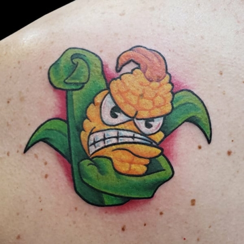 graphic corn tattoo