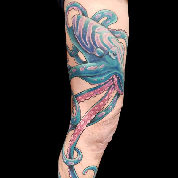 colorful octopus tattoo