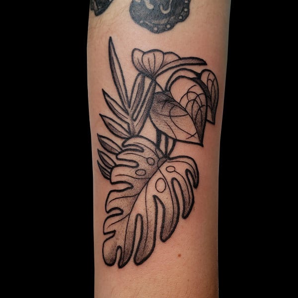 plant leaf tattoo
