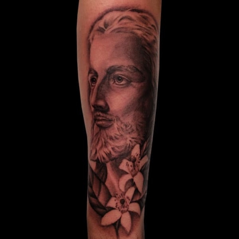 jesus portrait tattoo