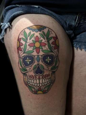 day of the dead tattoo, Tony Baker, Artist, Revolt Tattoos
