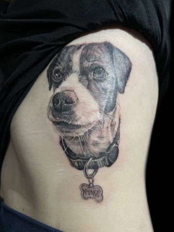dog portrait, Tony Baker, Artist, Revolt Tattoos