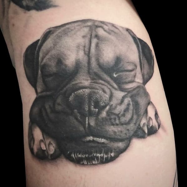 dog portrait tattoo