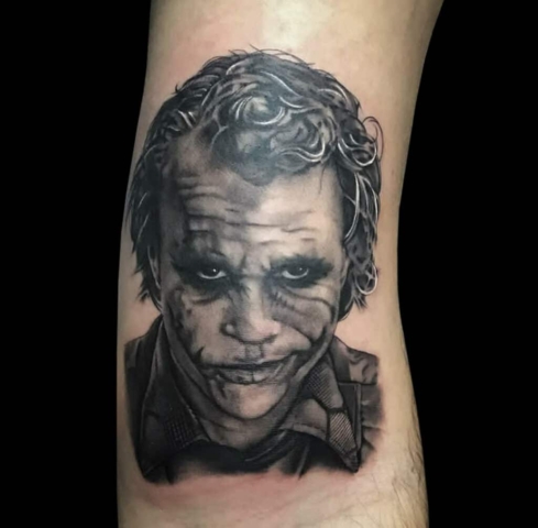 the joker portrait tattoo