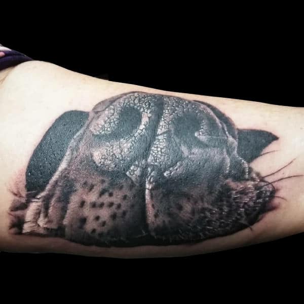 dog snout portrait realism tattoo