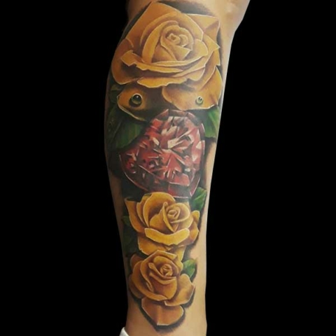 realistic flower tattoo, Danny DaVinci, Artist, Revolt Tattoos