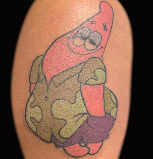 patrick spongebob tattoo, Russell Loo, Artist at Revolt Tattoos