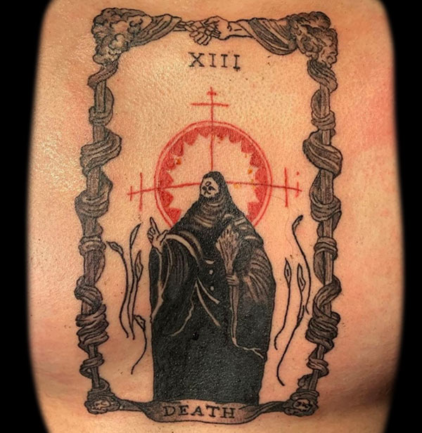 death tarot card tattoo, Russell Loo, Artist at Revolt Tattoos