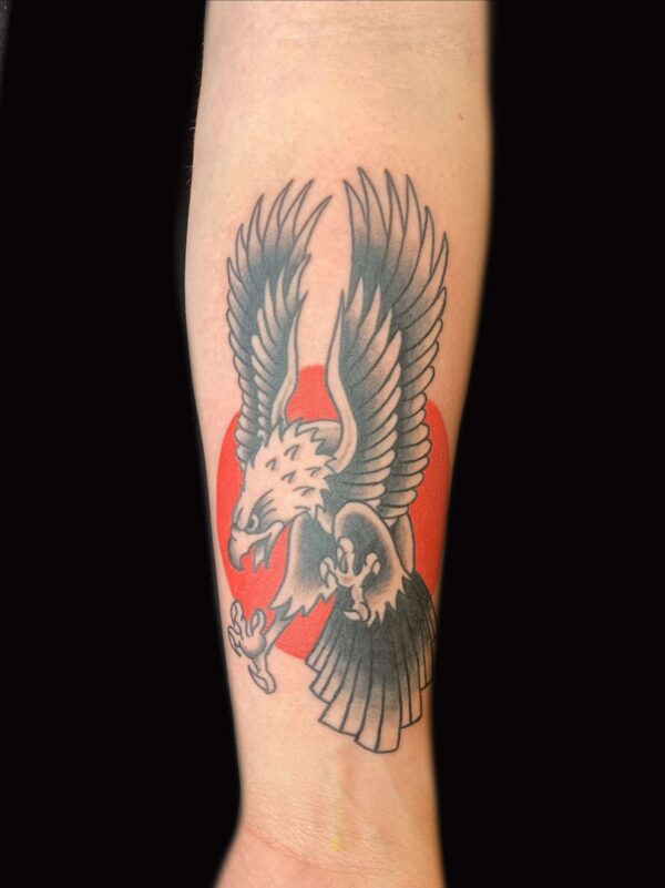 eagle tattoo, Russell Loo, Artist at Revolt Tattoos