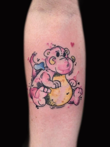 Watercolor elephant tattoo, Russell Loo, Artist at Revolt Tattoos