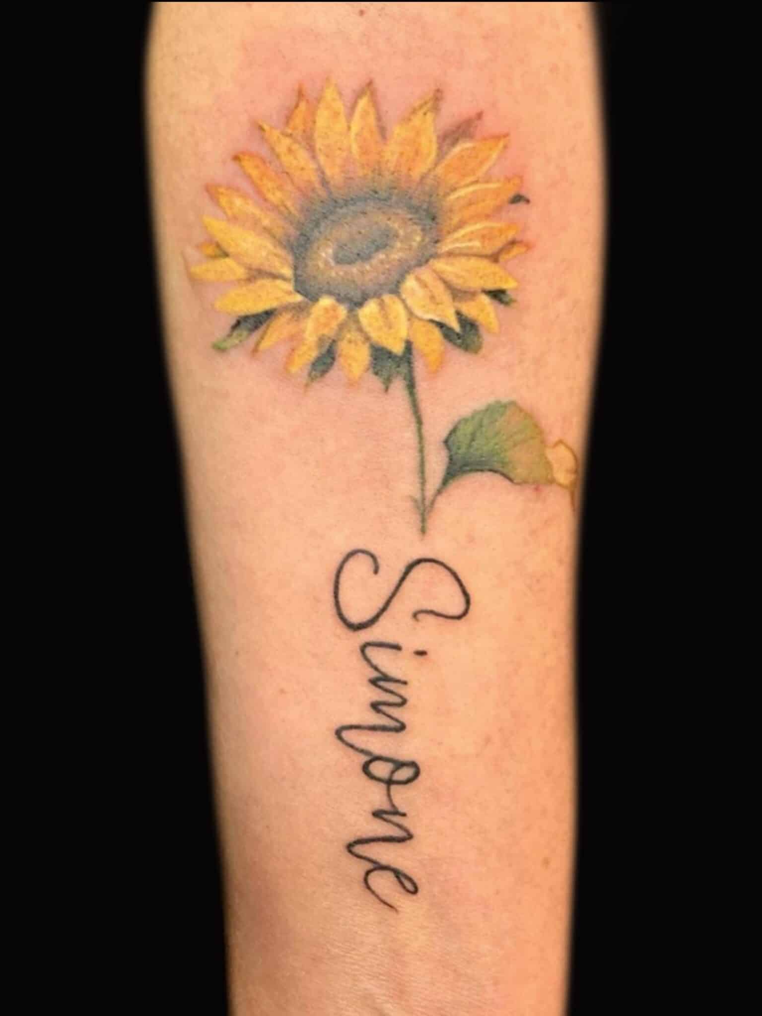 Sunflower tattoo design, Russell Loo, Artist at Revolt Tattoos