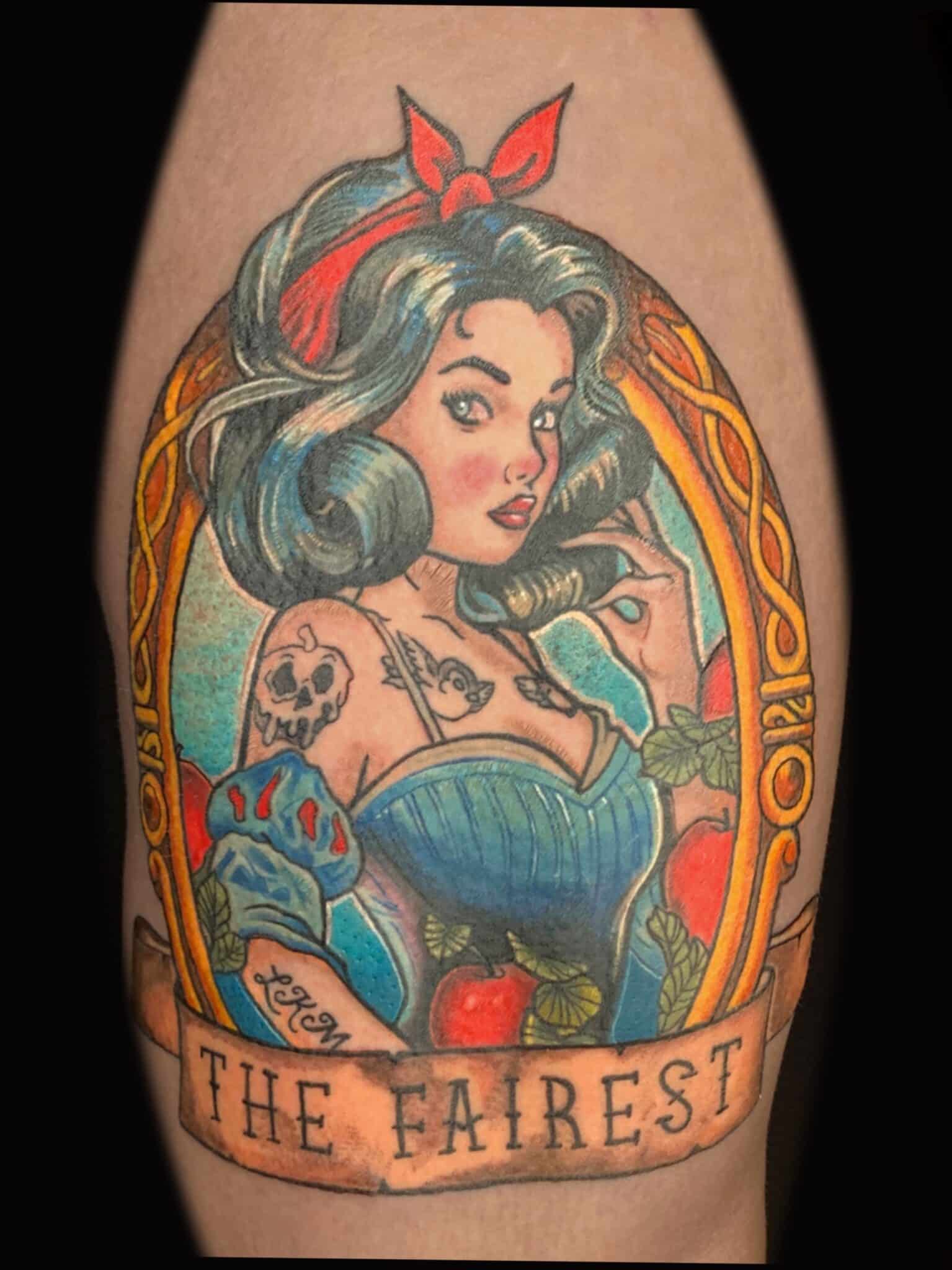 Snow White tattoo revolt tattoos, Russell Loo, Artist at Revolt Tattoos