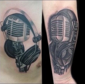 music microphone tattoos