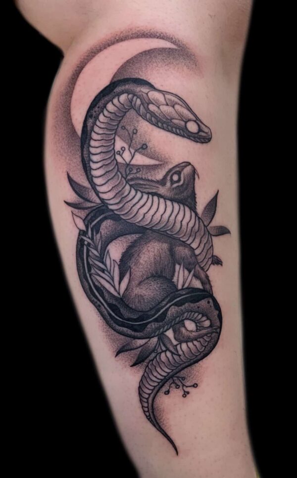 snake and rabbit tattoo