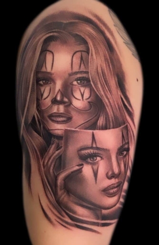 woman portrait tattoo