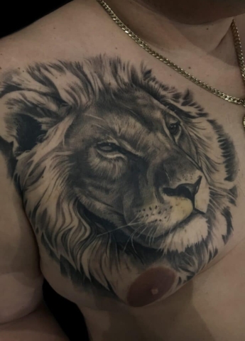 lion portrait tattoo