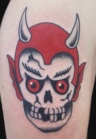 traditional devil tattoo