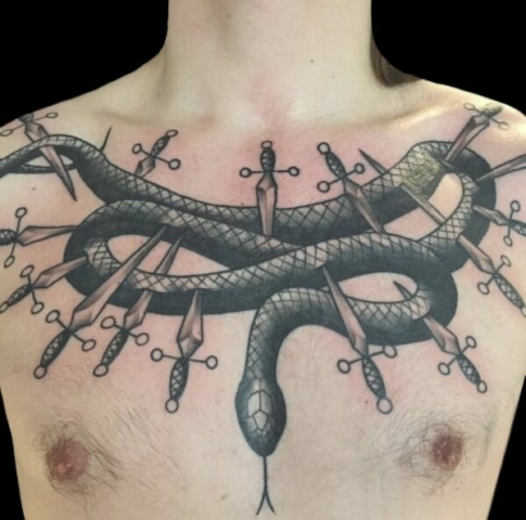 snake and dagger tattoo