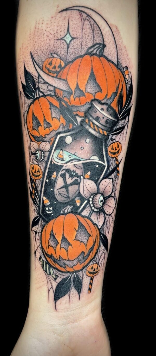 halloween spooky tattoo