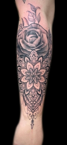 mandala rose tattoo