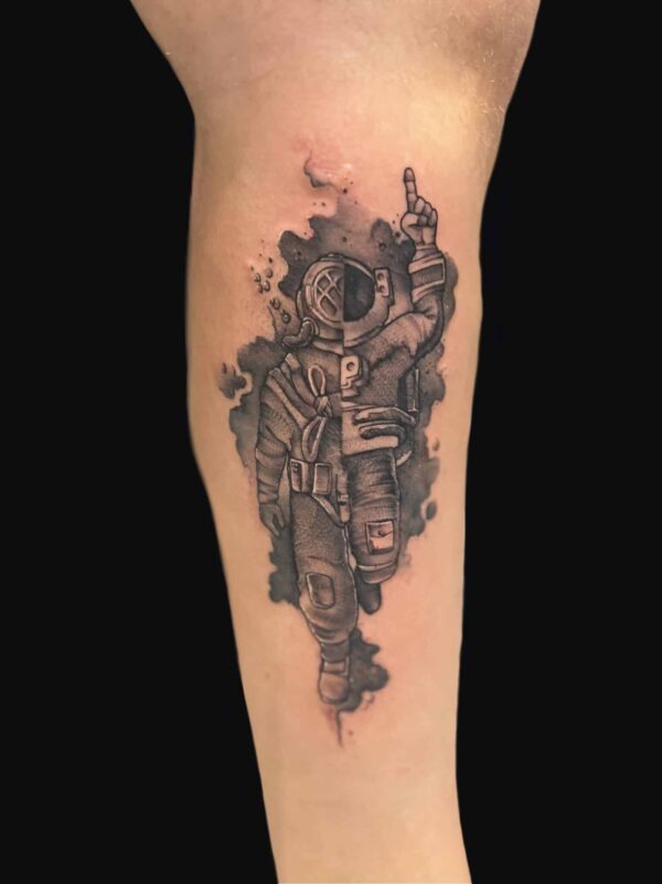 astronaut space tattoo