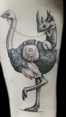 ostrich rhino tattoo